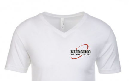 White - Men's V Neck w Logo