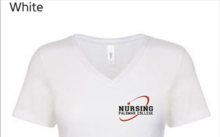 Ladies V-neck Tee/ Ladies Crewneck Tee (photos are v-neck only, but same color available in ladies crew neck fit)